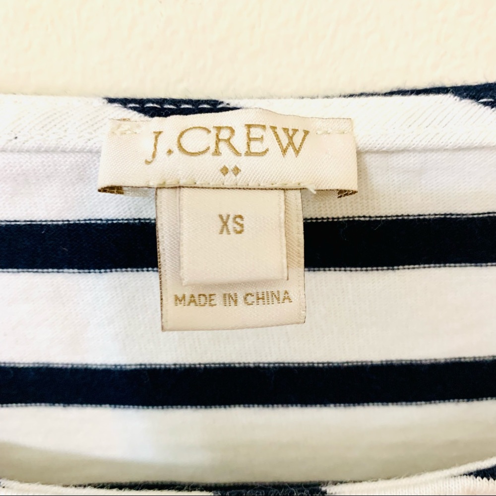J Crew Striped Ruffle Sleeve Blouse/Top - Size XS - Picture 5 of 8